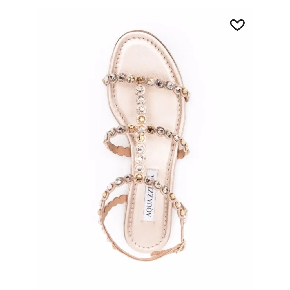 AQUAZZURA Tequila Sandal Flat Light Copper 36 1/2